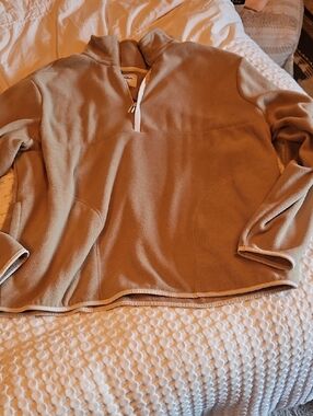 Goodfellow & Co Tan Fleece Pullover with Label Detail